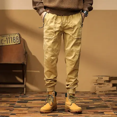 时尚男装潮流男裤子户外百搭宽松迷彩工装裤多口袋裤子男款休闲图片