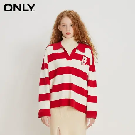 【CC家居控】ONLY夏季时尚潮流休闲翻领V字宽松针织衫女商品大图