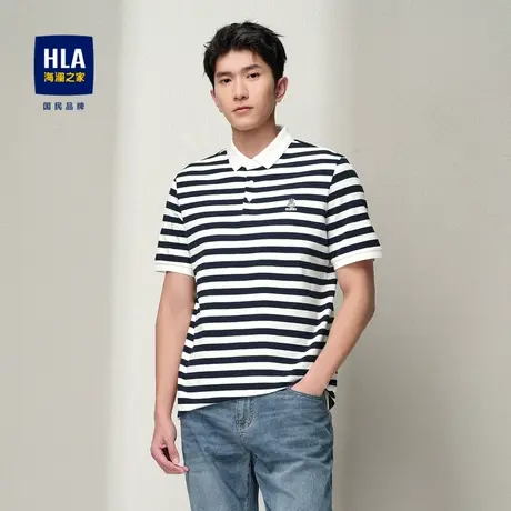 HLA/海澜之家麻烦星球联名系列短袖POLO衫2024春夏新款翻领上衣男图片