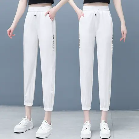 哈伦裤女2023新款九分束脚裤夏季薄款休闲运动裤小个子直筒裤卫裤商品大图
