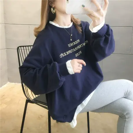 早春卫衣女春秋季2020韩版宽松bf慵懒风假两件上衣薄款ins外套潮图片