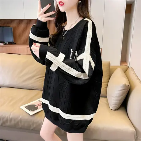 早春装设计感小众卫衣女春秋季韩版宽松大码中长款薄款上衣服外套商品大图