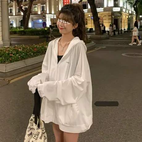 防晒服外套女2023年新款夏季宽松开衫防晒衣连帽长袖上衣ins超火图片