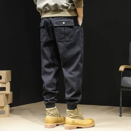 春秋拼接工装裤男潮牌束脚大码男士休闲裤子长裤男裤2023新款秋冬商品大图