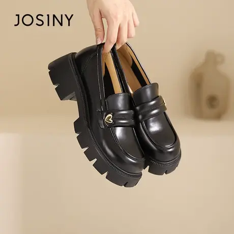 Josiny/卓诗尼乐福女鞋2023秋季新款美式甜心厚底百搭不累脚单鞋商品大图
