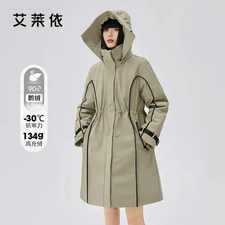 艾莱依派克长款羽绒服女冬2022年新款户外大鹅可脱卸极寒工装外套商品大图