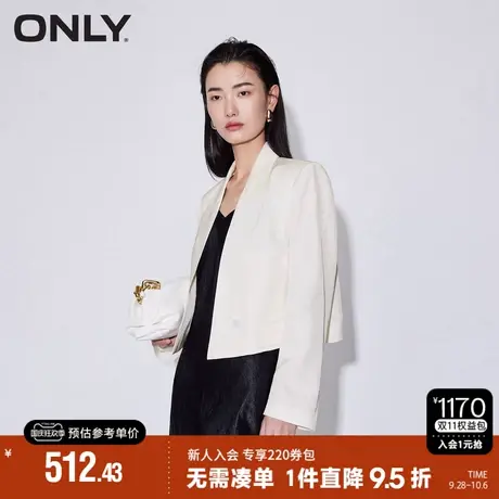 ONLY2023秋季新款时尚通勤直筒短款轻薄西装西服外套女|123308002商品大图