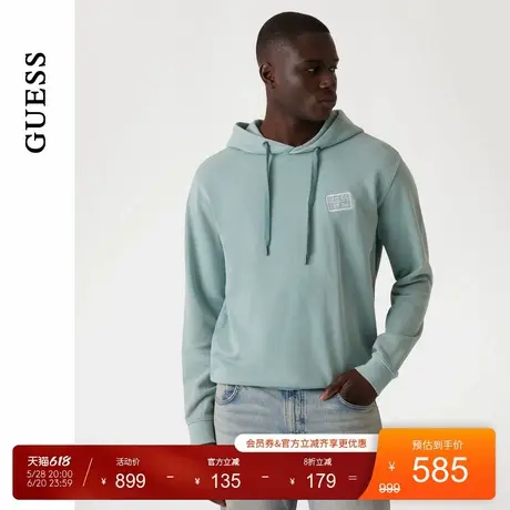 GUESS25年新款春季男士字母logo长袖连帽针织卫衣-M5RQ04KC2B1商品大图