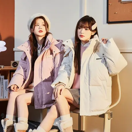 唐狮羽绒服女冬季高级感超好看黑色面包服新款小个子短款外套图片