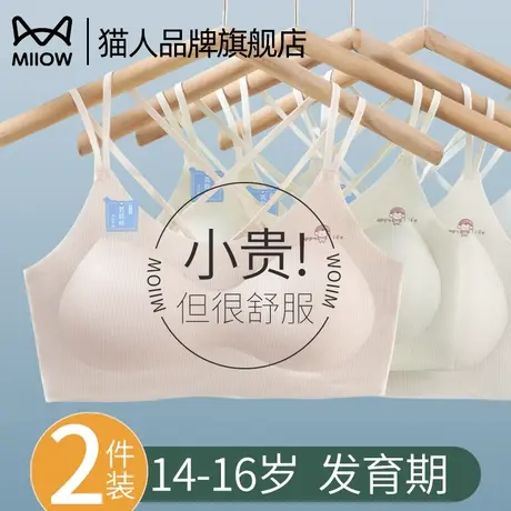 猫人少女内衣文胸二三阶段初高中学生青春发育期运动防震无痕背心商品大图