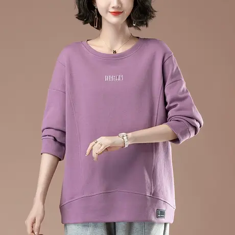 卫衣女秋冬季新款加肥加大码女装宽松胖妈妈休闲百搭减龄圆领上衣商品大图