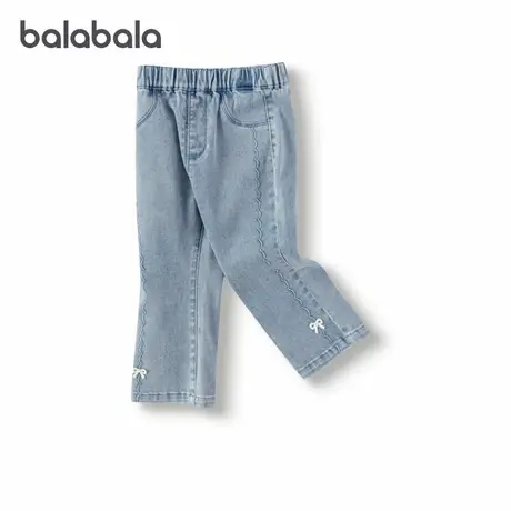 【商场同款】巴拉巴拉宝宝牛仔裤女童修身喇叭裤2025秋季新款长裤商品大图