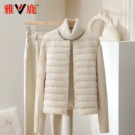 雅鹿2025新款轻薄羽绒服马甲女时尚短款保暖内胆大码打底休闲上衣图片
