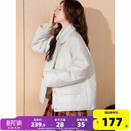 唐狮2024冬季新款棉服女短款时尚仿兔毛轻薄棉袄外套小个子棉衣商品大图