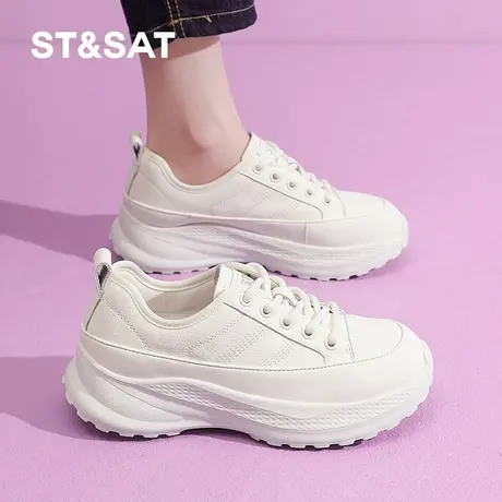 星期六厚底小白鞋女2025新款秋季百搭休闲运动板鞋增高软底老爹鞋商品大图