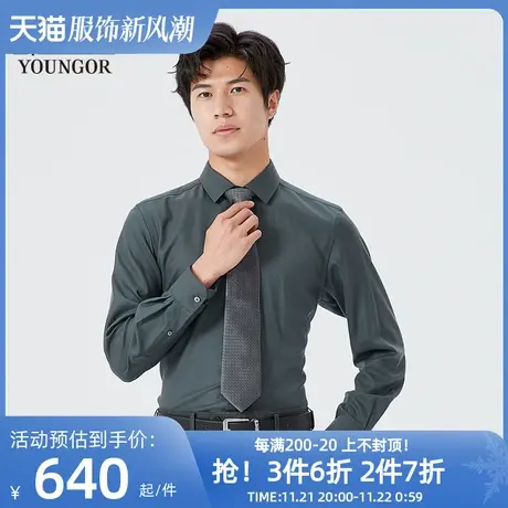 【商场同款】雅戈尔男士衬衫秋冬新款官方商务休闲长袖衬衫S3912商品大图