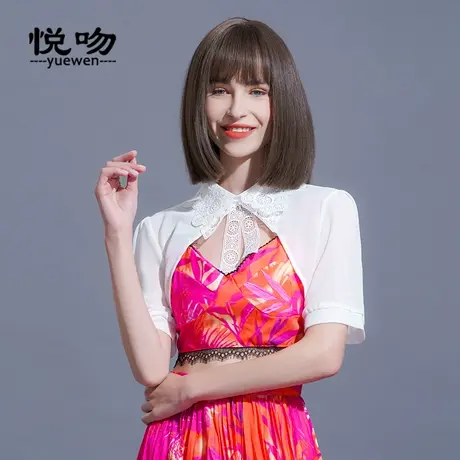 短袖雪纺小坎肩女夏百搭短款开衫2024新款时尚小披肩外搭薄短外套图片