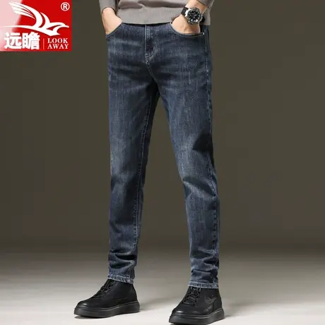 2023新款牛仔裤男修身小脚潮流休闲男装春秋长裤潮牌秋季男士裤子图片
