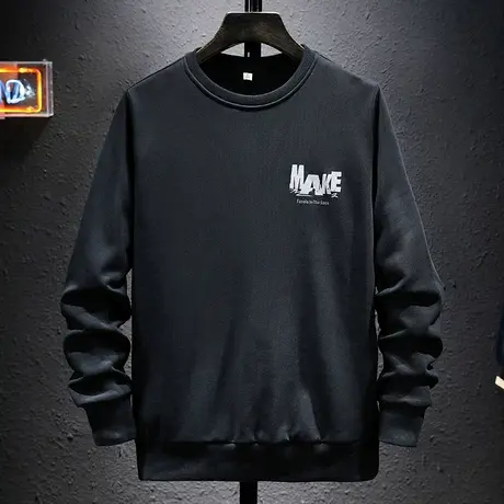 春秋季潮牌印花卫衣男宽松百搭男士休闲衣服男长袖宽松大码男装款图片