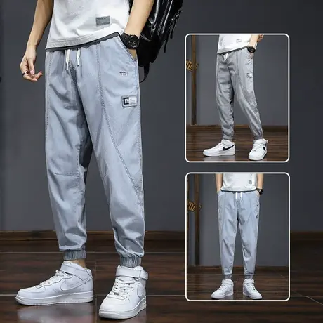 加肥加大码胖子工装牛仔裤男士束脚宽松哈伦休闲男裤子春夏季薄款商品大图