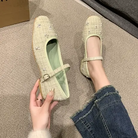 玛丽珍鞋女鞋古风新款老北京汉服旗袍布鞋茶艺单鞋女仙女风平底鞋商品大图