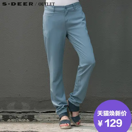 s.deer【上新】圣迪奥正品女清新灰蓝低调薄款长裤S15680878商品大图