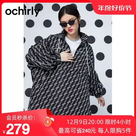 【新降】迪士尼米奇系列欧时力外套新款秋冬连帽中长运动宽松上衣图片