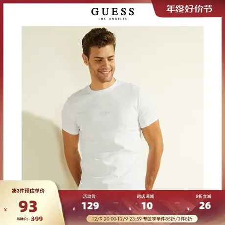 GUESS男士纯色贴身字母小众短款圆领T恤-M2GI10I3Z11商品大图
