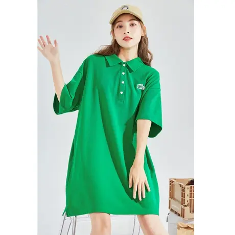 唐狮Polo连衣裙夏女装短款A字休闲裙子宽松显瘦夏装女裙法式气质商品大图