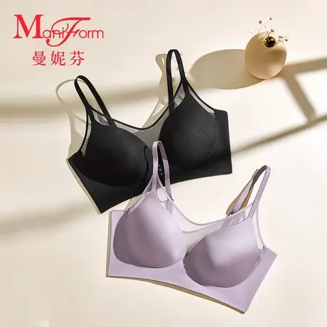 曼妮芬文胸无痕软支撑内衣女夏天薄款舒适胸罩无钢圈商品大图