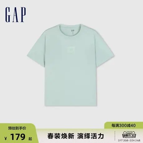Gap女装2024春季新款logo胶印基础款圆领短袖T恤套头上衣874321图片
