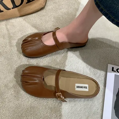 包头半拖鞋女夏季外穿2024新款平底休闲孕妇懒人鞋穆勒鞋半拖单鞋商品大图