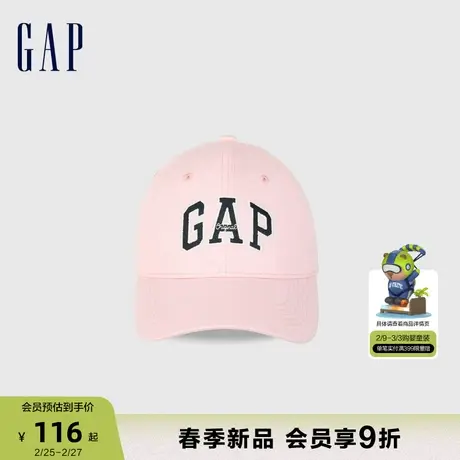 Gap女童春季2024新款LOGO复古撞色字母棒球帽儿童装鸭舌帽891264商品大图