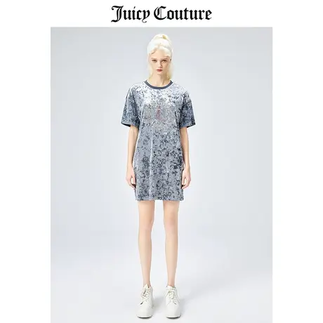 Juicy Couture橘滋美式夏季新款时尚宽松显瘦休闲天鹅绒连衣裙女图片