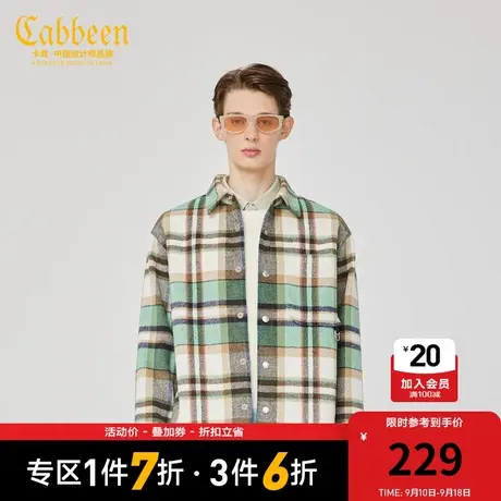 卡宾男装加绒衬衣外套多色格纹潮流宽松休闲H商品大图