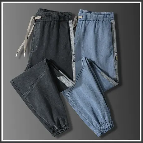 秋季休闲工装牛仔长裤男士束脚宽松春秋款男裤子2023年新款秋冬款商品大图