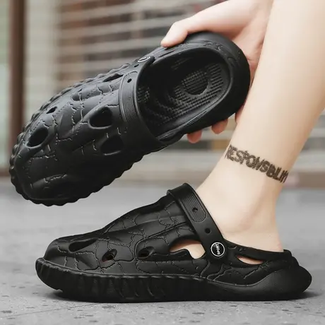 夏季胶鞋大码雨鞋男款防滑厨师鞋洗车专用劳保两穿凉鞋沙滩涉水鞋商品大图