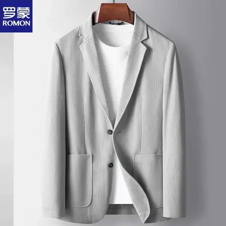 罗蒙针织西服男士2024新款商务便服单西春秋季潮流休闲西装外套男图片