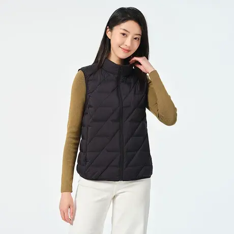 坦博尔2023新款短款轻薄羽绒服马甲女立领时尚秋保暖外套TB231008图片