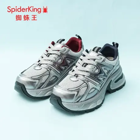SPIDER KING/蜘蛛王老爹鞋女2025春商场新款网面透气运动增高厚底商品大图