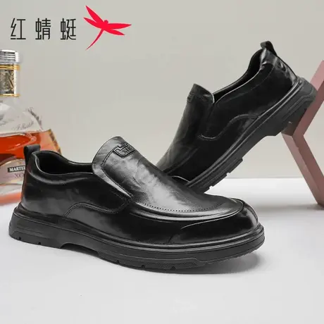 红蜻蜓男鞋2025春季新款真皮防滑爸爸鞋休闲舒适防滑耐磨男士皮鞋商品大图