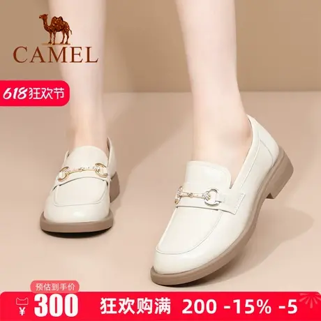 Camel/骆驼女鞋2025春夏季新款羊皮乐福鞋女低跟小皮鞋中口单鞋图片