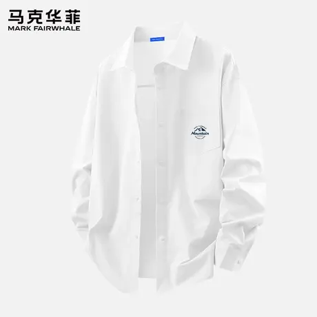 马克华菲长袖衬衫男士2025新款冰丝休闲外套夏季美式翻领衬衣潮X图片