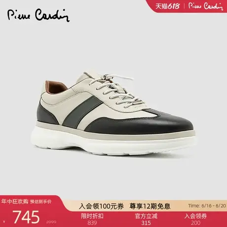 Pierre Cardin/皮尔卡丹男鞋轻质感爆米花加州鞋真皮休闲鞋商品大图