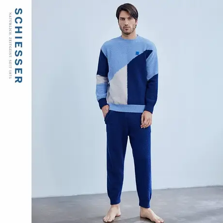 SCHIESSER舒雅男士暖绒绒半边绒加绒加厚睡衣家居服套装21747H图片