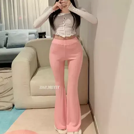 OnoevUG710显臀人手一条~性感多色弹力高腰微喇休闲裤ly商品大图