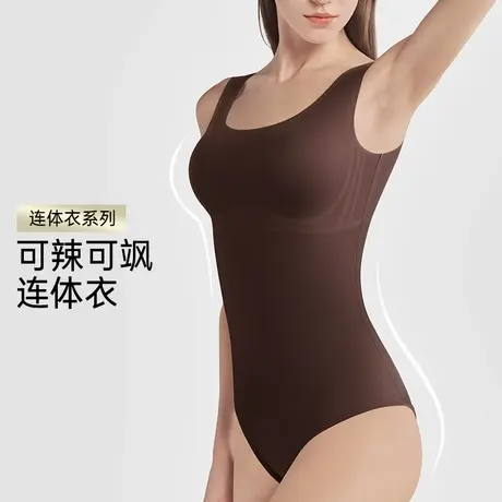 润微塑身连体衣女收腹提臀性感小胸显大产后塑形束腰无痕紧身显瘦商品大图