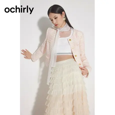 【品牌甄选】欧时力 金线小香风外套 2023新款秋装短款名媛千金风图片