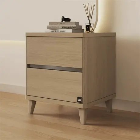 顾家家居实木白蜡木2025款轻奢高级感家用卧室精致床头收纳储物柜商品大图