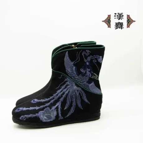 【祥瑞】中国风千层底女布鞋汉舞原创设计刺绣女鞋内增高女靴商品大图